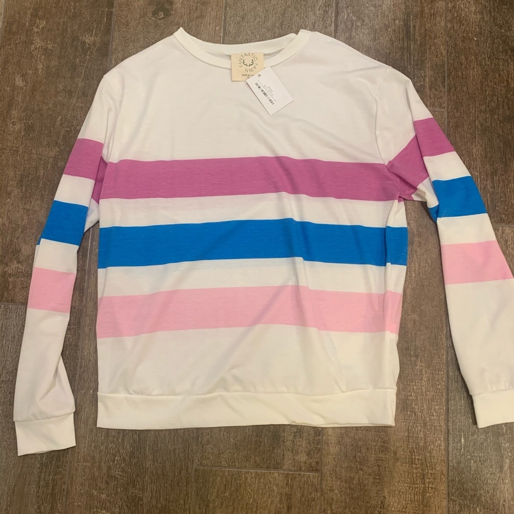 Striped long sleeve top